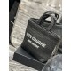 Replica Borsa tote ricamata YSL Saint Laurent Rive Gauche nera