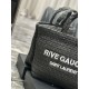 Replica Borsa tote ricamata YSL Saint Laurent Rive Gauche nera
