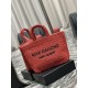 Replica Borsa tote ricamata YSL Saint Laurent Rive Gauche Rossa