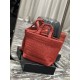 Replica Borsa tote ricamata YSL Saint Laurent Rive Gauche Rossa