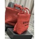 Replica Borsa tote ricamata YSL Saint Laurent Rive Gauche Rossa