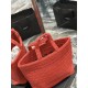 Replica Borsa tote ricamata YSL Saint Laurent Rive Gauche Rossa