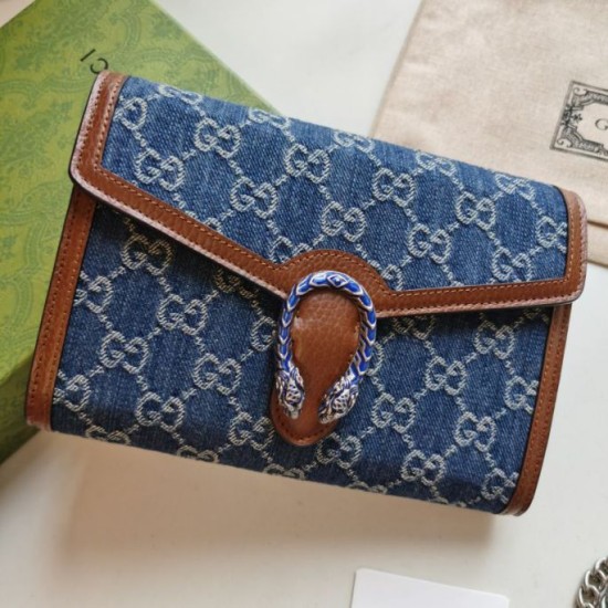 Replica Mini borsa a catena Dionysus 401231 blu