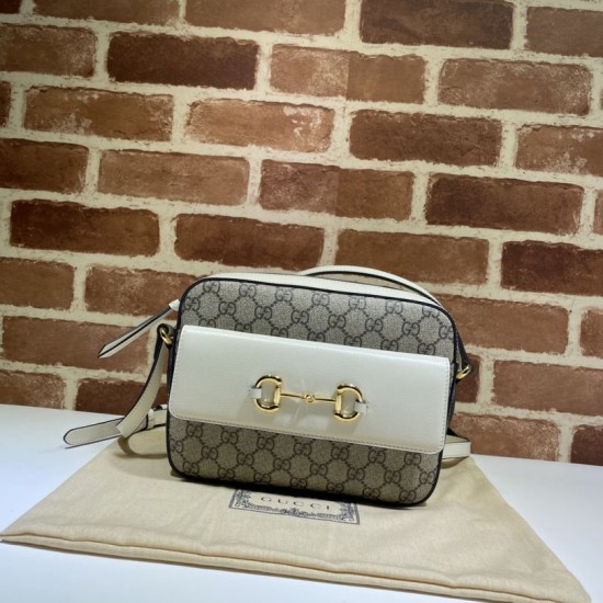 Replica Borsa a tracolla piccola Horsebit 1955 45454 Bianco