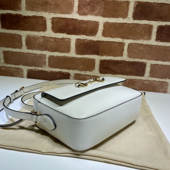 Replica Borsa a tracolla piccola Horsebit 1955 45454 Bianco