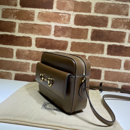 Replica Borsa a tracolla piccola Horsebit 1955 45454 Caffè Replica Borsa a tracolla piccola Horsebit 1955 45454 Caffè