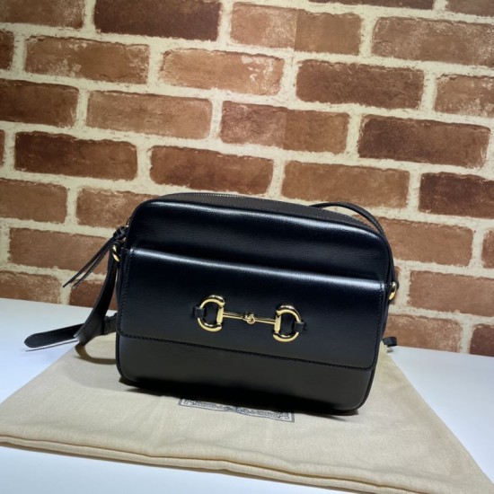 Replica Borsa a tracolla piccola Horsebit 1955 45454 Nera
