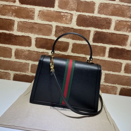 Replica Ophidia piccola borsa con manico superiore con Web 652683 nero