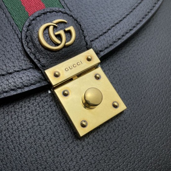 Replica Ophidia piccola borsa con manico superiore con Web 652683 nero
