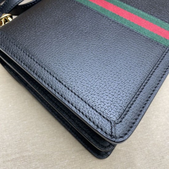 Replica Ophidia piccola borsa con manico superiore con Web 652683 nero