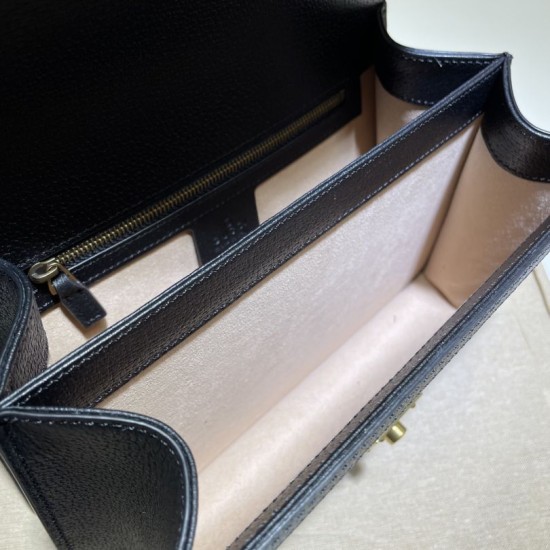 Replica Ophidia piccola borsa con manico superiore con Web 652683 nero