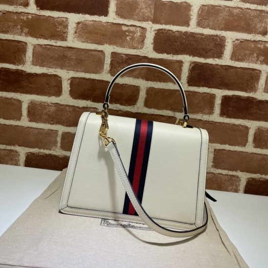 Replica Ophidia piccola borsa con manico superiore con Web 652683 bianco