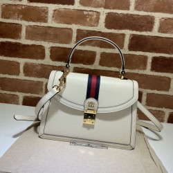Replica Ophidia piccola borsa con manico superiore con Web 652683 bianco