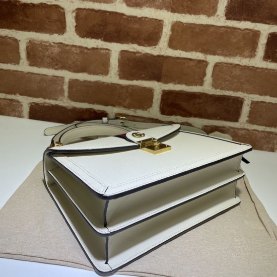 Replica Ophidia piccola borsa con manico superiore con Web 652683 bianco