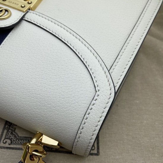 Replica Ophidia piccola borsa con manico superiore con Web 652683 bianco