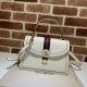 Replica Ophidia piccola borsa con manico superiore con Web 652683 bianco