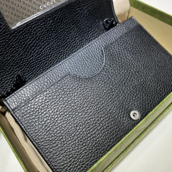 Replica Portafoglio con catena Gucci GG Marmont 497985 Nero