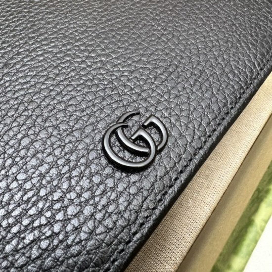 Replica Portafoglio con catena Gucci GG Marmont 497985 Nero