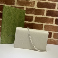 Replica Portafoglio con catena Gucci GG Marmont 497985 Bianco