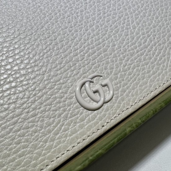 Replica Portafoglio con catena Gucci GG Marmont 497985 Bianco
