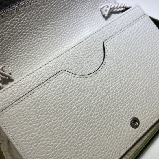 Replica Portafoglio con catena Gucci GG Marmont 497985 Bianco