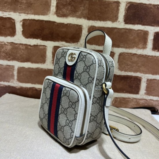Replica Borsa mini Gucci Ophidia tela GG Supreme 671682 Bianco