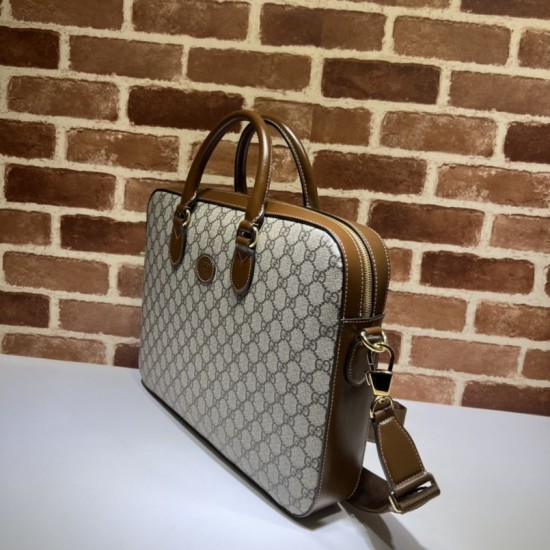 Replica Borsa Gucci Business con Interlocking G 674140 Caffè