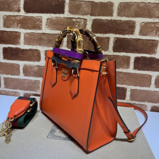 Replica Borsa tote piccola Gucci Diana 702721 Arancione
