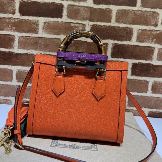 Replica Borsa tote piccola Gucci Diana 702721 Arancione