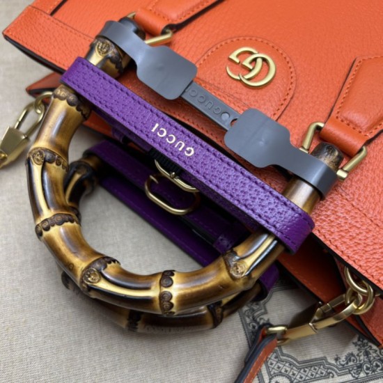 Replica Borsa tote piccola Gucci Diana 702721 Arancione