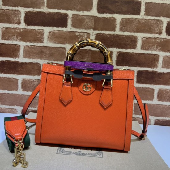Replica Borsa tote piccola Gucci Diana 702721 Arancione
