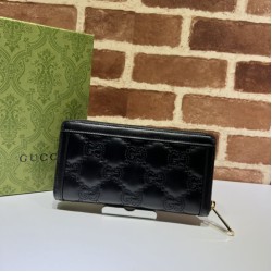 Replica Portafoglio zip around Gucci GG Matelassé 723784 Nero