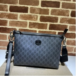Replica Borsa Messenger Gucci con Interlocking G ‎726833 Nera