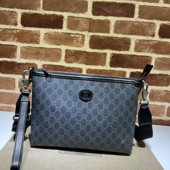 Replica Borsa Messenger Gucci con Interlocking G ‎726833 Nera