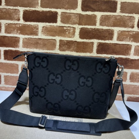 Replica Borsa a tracolla media Gucci Jumbo GG 739668 Nera