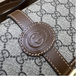 Replica Borsa messenger Gucci GG con Interlocking G 745679 Marrone