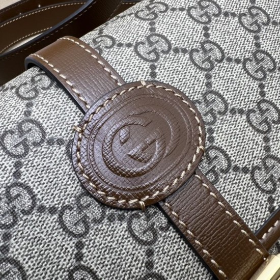 Replica Borsa messenger Gucci GG con Interlocking G 745679 Marrone Replica Borsa messenger Gucci GG con Interlocking G 745679 Marrone