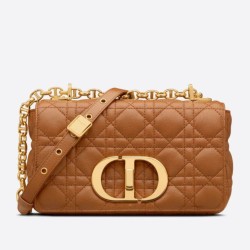 Replica Christian Dior Piccola Borsa Caro Cannage Pelle Di Vitello Marrone