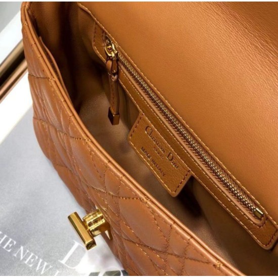 Replica Christian Dior Piccola Borsa Caro Cannage Pelle Di Vitello Marrone