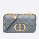 Replica Borsa Caro piccola Christian Dior Cannage in pelle di vitello blu nuvola