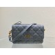 Replica Christian Dior Caro Pouch Cannage Vitello Blu