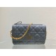 Replica Christian Dior Caro Pouch Cannage Vitello Blu