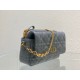 Replica Christian Dior Caro Pouch Cannage Vitello Blu