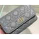 Replica Christian Dior Caro Pouch Cannage Vitello Blu