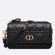 Replica Christian Dior Caro Pouch Cannage in pelle di vitello nera