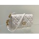 Replica Christian Dior Caro Pouch Cannage Vitello Bianco