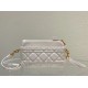 Replica Christian Dior Caro Pouch Cannage Vitello Bianco