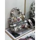 Replica Borsa Christian Dior Medium Lady D-Lite Jardin Botanique Ricamo Bianco