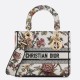 Replica Borsa Christian Dior Medium Lady D-Lite Jardin Botanique Ricamo Bianco