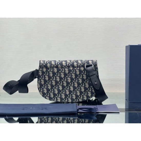 Replica Christian Dior Saddle Men Pouch Dior Oblique Jacquard Beige / Nero